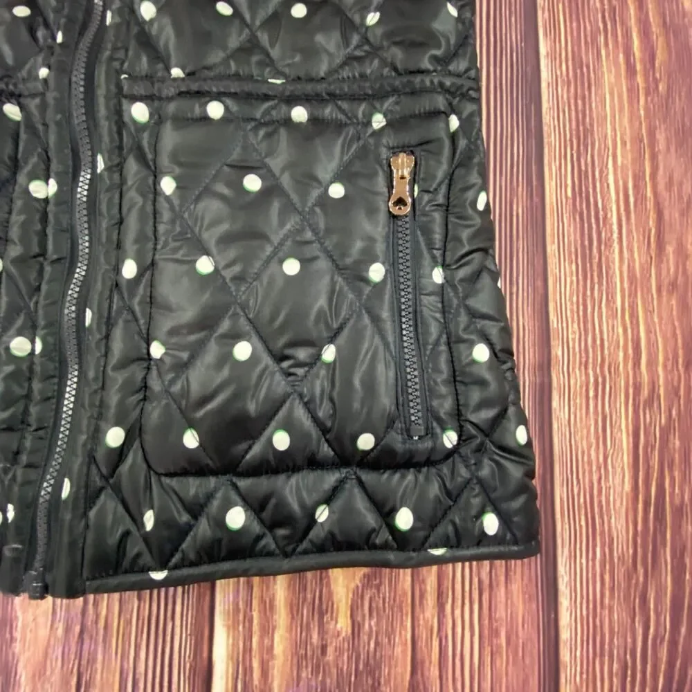 Kate Spade Women’s Reversible Quilted Polka Dot Vest Black Size Small S